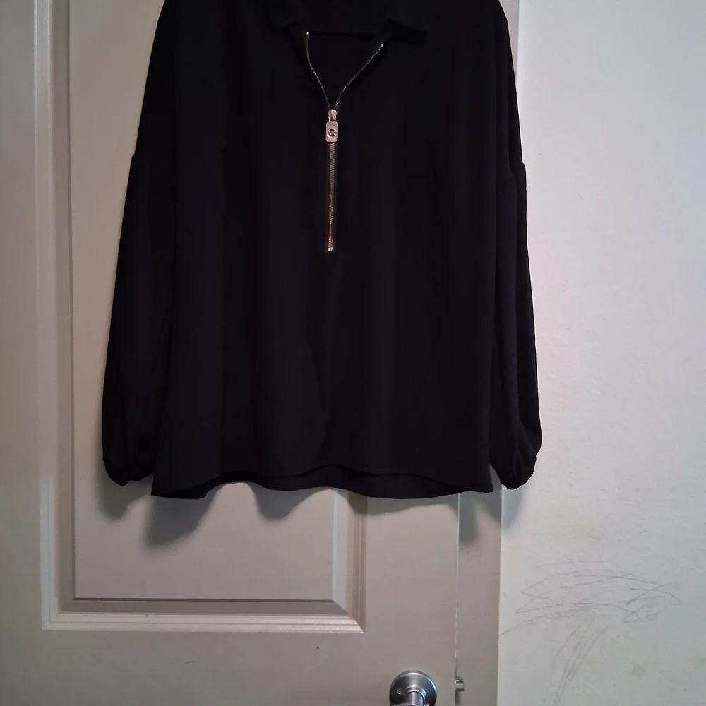 Michael Kors Black Zip-Up Sweatshirt